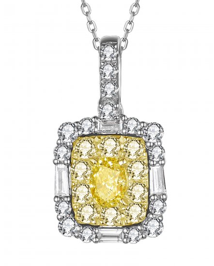 MULTI TONE OVAL DIAMOND PENDANT (TP2540)